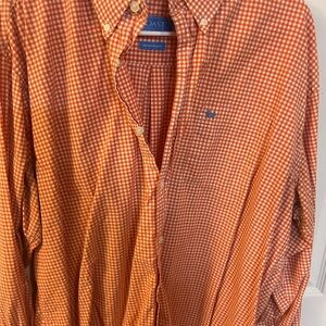 Coastal Men's Orange Gingham Casual Shirt